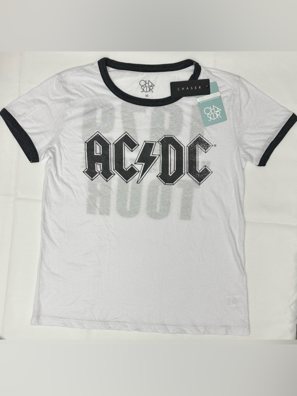 Chaser AC⚡️DC White Tee with Black Graphic